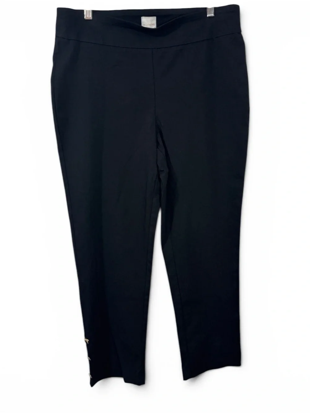 Zac & Rachel Black Bottom Outside Ankle w/ 3 Bows Slim Ankle Pull-On Pants